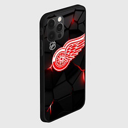 Чехол для iPhone 12 Pro Max Детройт Ред Уингз - плиты с подсветкой, цвет: 3D-черный — фото 2
