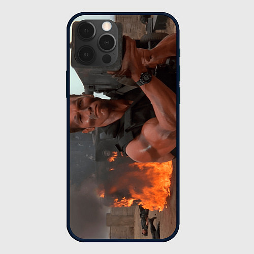 Чехол iPhone 12 Pro Max Базука в руках Арнольда Шварценеггера / 3D-Черный – фото 1