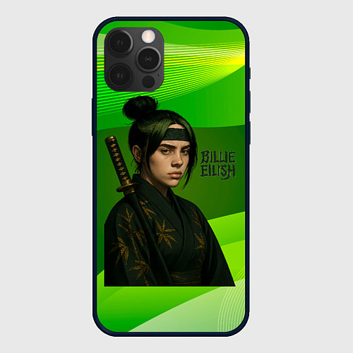 Чехол iPhone 12 Pro Max Билли Айлиш в стиле ниндзи / 3D-Черный – фото 1