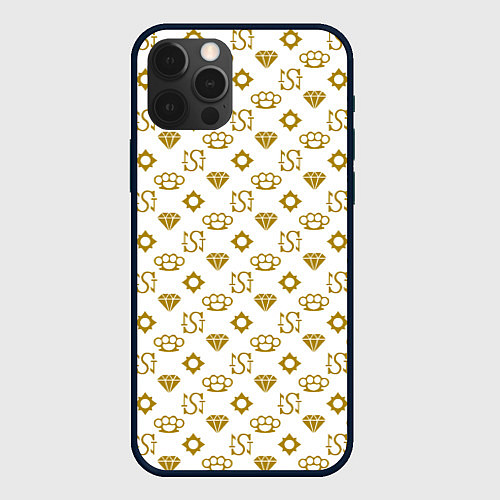 Чехол iPhone 12 Pro Max Узор как у девушки из Gta 6 / 3D-Черный – фото 1