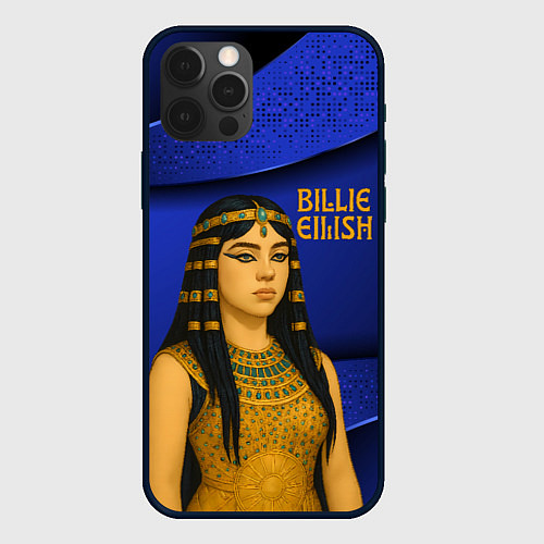 Чехол iPhone 12 Pro Max Билли Айлиш в образе фараона / 3D-Черный – фото 1