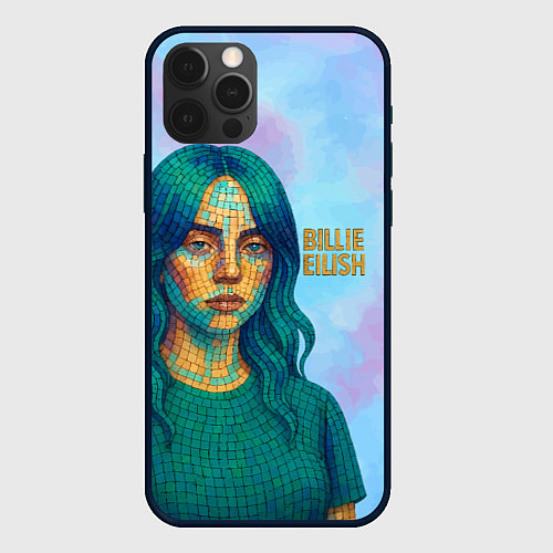 Чехол iPhone 12 Pro Max Билли Айлиш из мозаики / 3D-Черный – фото 1