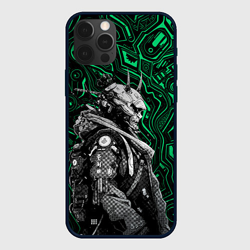 Чехол iPhone 12 Pro Max Японский кибернетический Они / 3D-Черный – фото 1