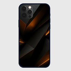 Чехол для iPhone 12 Pro Max Черная текстура с углами, цвет: 3D-черный
