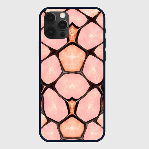 Чехол iPhone 12 Pro Max Розовые пятна жирафа / 3D-Черный – фото 1