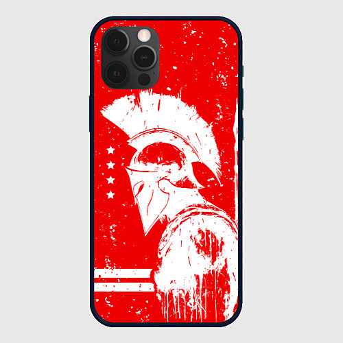 Чехол iPhone 12 Pro Max Спартак - воин спарты / 3D-Черный – фото 1