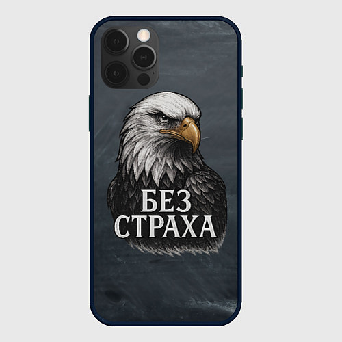 Чехол iPhone 12 Pro Max Без страха - орел / 3D-Черный – фото 1