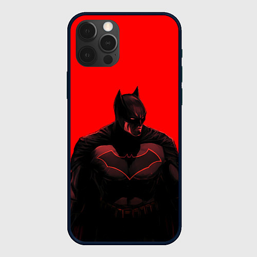 Чехол iPhone 12 Pro Max Пугающий Бэтмен / 3D-Черный – фото 1