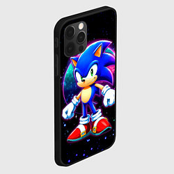 Чехол для iPhone 12 Pro Max Соник в космосе, цвет: 3D-черный — фото 2