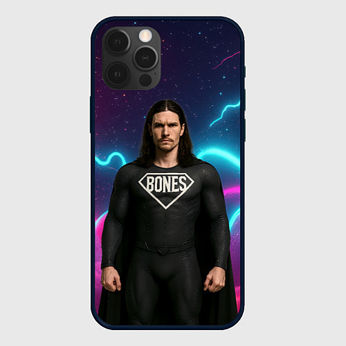 Чехол iPhone 12 Pro Max Bones в образе супергероя / 3D-Черный – фото 1