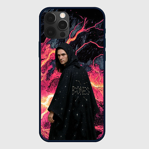 Чехол iPhone 12 Pro Max Bones в мантии со звездами / 3D-Черный – фото 1