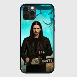 Чехол для iPhone 12 Pro Max Bones держит бензопилу, цвет: 3D-черный