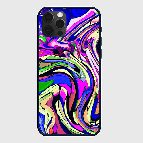 Чехол iPhone 12 Pro Max Абстракция пластика синий / 3D-Черный – фото 1