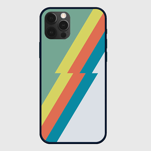 Чехол iPhone 12 Pro Max Рок молния Боуи весенняя палитра / 3D-Черный – фото 1