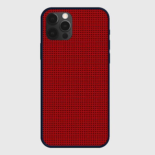 Чехол iPhone 12 Pro Max Тёмный красный текстура мелкий круг / 3D-Черный – фото 1