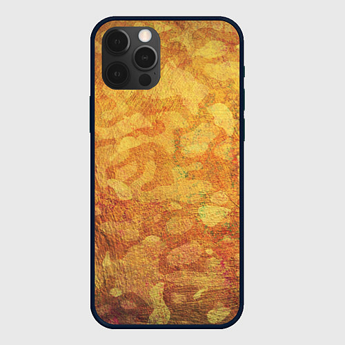 Чехол iPhone 12 Pro Max Абстракция - orange camouflage / 3D-Черный – фото 1