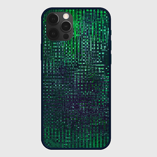 Чехол iPhone 12 Pro Max Текстурный тёмный сине-зелёный / 3D-Черный – фото 1
