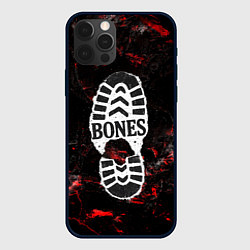 Чехол iPhone 12 Pro Max Bones лого в стиле следа ботинка