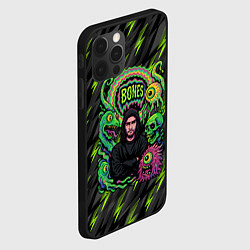 Чехол для iPhone 12 Pro Max Bones психоделический стиль, цвет: 3D-черный — фото 2