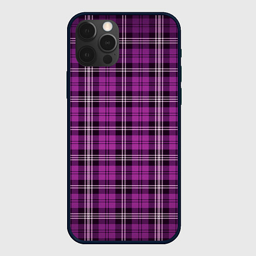 Чехол iPhone 12 Pro Max Color pink checkerboard / 3D-Черный – фото 1