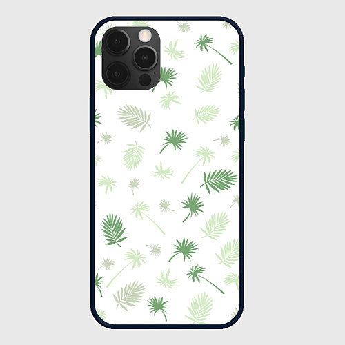 Чехол iPhone 12 Pro Max Текстура белой гавайской рубашки / 3D-Черный – фото 1