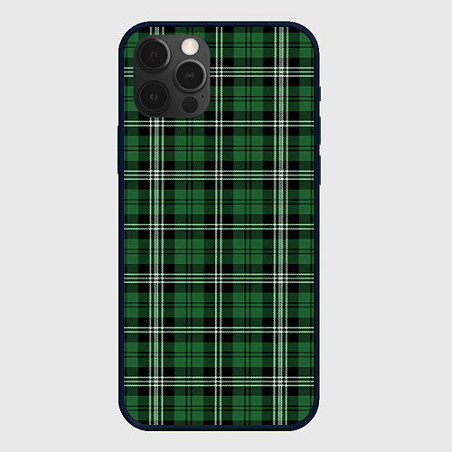 Чехол iPhone 12 Pro Max Checkered green / 3D-Черный – фото 1