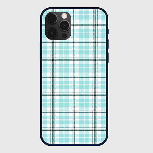 Чехол iPhone 12 Pro Max Checkered light blue / 3D-Черный – фото 1