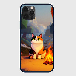 Чехол для iPhone 12 Pro Max Котик в кубическом мире, цвет: 3D-черный