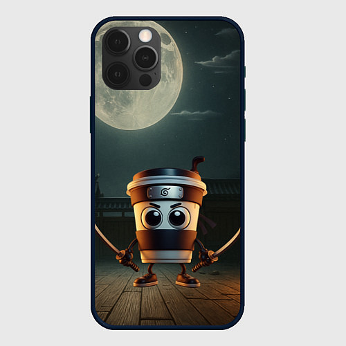 Чехол iPhone 12 Pro Max Капучино Ассассино мем / 3D-Черный – фото 1