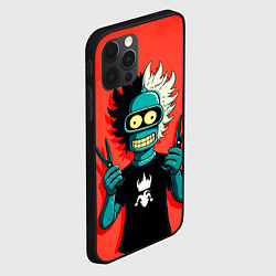 Чехол для iPhone 12 Pro Max Бендер в образе рокера и парикмахера, цвет: 3D-черный — фото 2