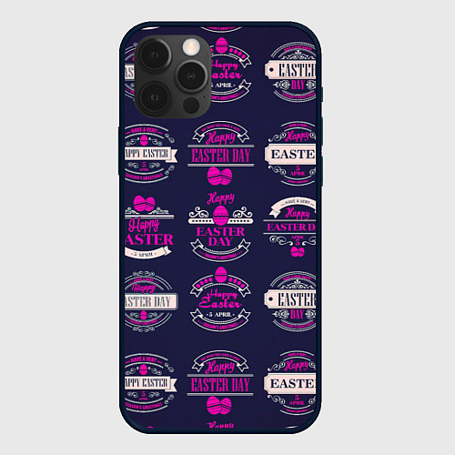 Чехол iPhone 12 Pro Max Easter pink / 3D-Черный – фото 1