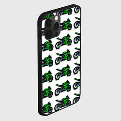 Чехол для iPhone 12 Pro Max Motorbike green, цвет: 3D-черный — фото 2