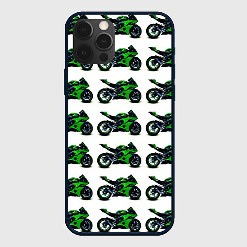 Чехол iPhone 12 Pro Max Motorbike green / 3D-Черный – фото 1