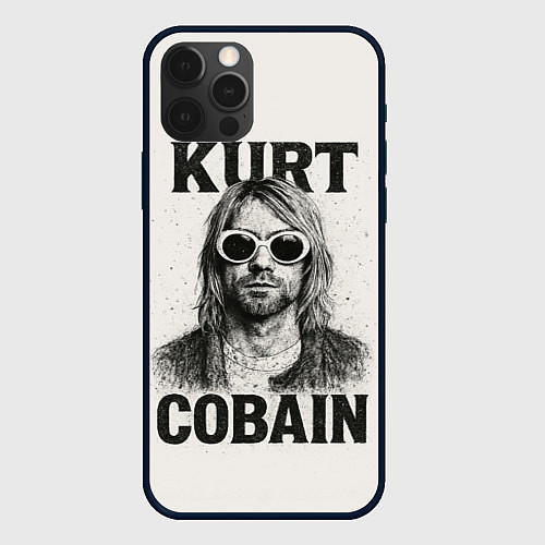 Чехол iPhone 12 Pro Max Kurt Cobain - grunge-art / 3D-Черный – фото 1