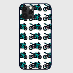 Чехол iPhone 12 Pro Max Motorbike light blue