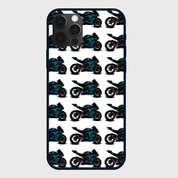 Чехол для iPhone 12 Pro Max Motorbike blue, цвет: 3D-черный