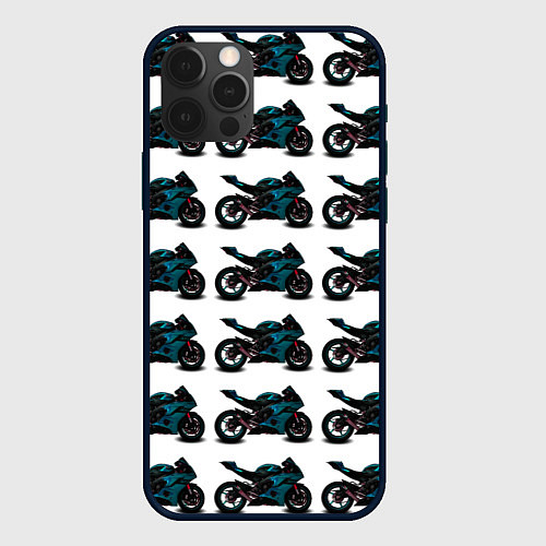Чехол iPhone 12 Pro Max Motorbike blue / 3D-Черный – фото 1
