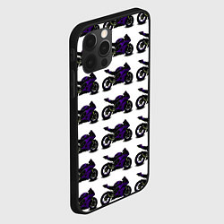 Чехол для iPhone 12 Pro Max The motorcycle is dark purple, цвет: 3D-черный — фото 2