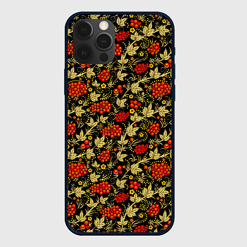 Чехол iPhone 12 Pro Max Традиционный русский узор / 3D-Черный – фото 1
