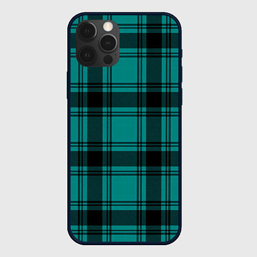 Чехол iPhone 12 Pro Max Checkered dark blue / 3D-Черный – фото 1