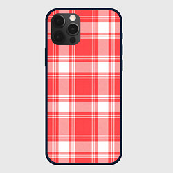 Чехол iPhone 12 Pro Max Checked red white