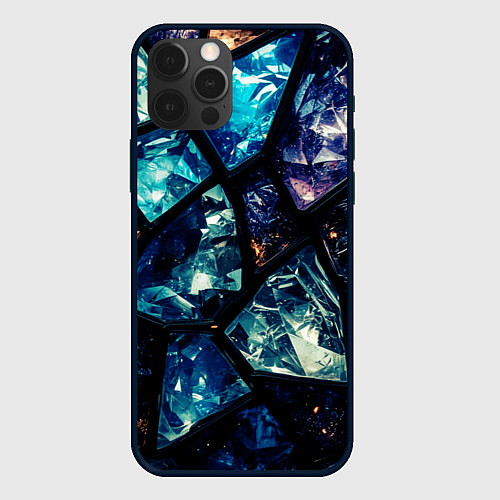 Чехол iPhone 12 Pro Max Текстура драгоценных камней / 3D-Черный – фото 1