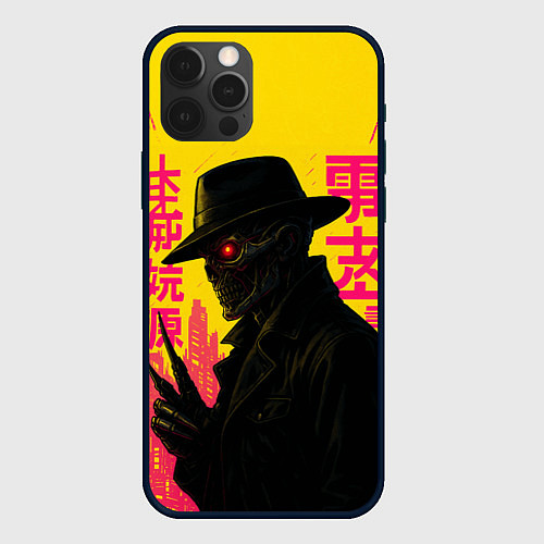 Чехол iPhone 12 Pro Max Фредди Крюгер - киберпанк / 3D-Черный – фото 1