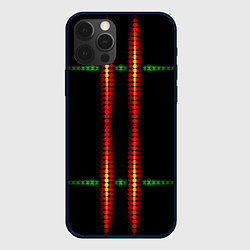 Чехол для iPhone 12 Pro Max Neon black green circles, цвет: 3D-черный