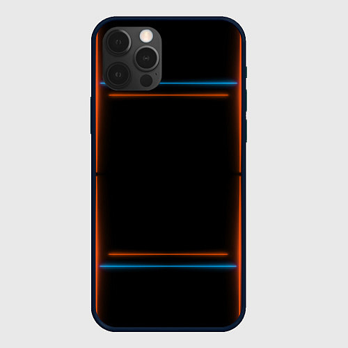 Чехол iPhone 12 Pro Max Neon black red blue / 3D-Черный – фото 1