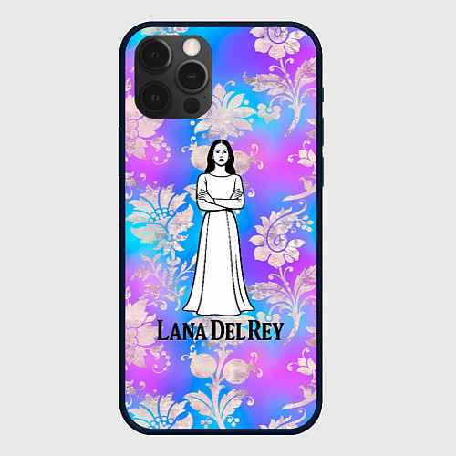 Чехол iPhone 12 Pro Max Lana Del Rey нарисованная черными линиями / 3D-Черный – фото 1