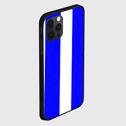 Чехол для iPhone 12 Pro Max Color white blue line, цвет: 3D-черный — фото 2