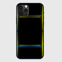 Чехол iPhone 12 Pro Max Neon yellow blue