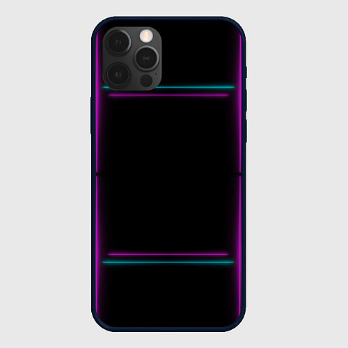 Чехол iPhone 12 Pro Max Neon pink light blue / 3D-Черный – фото 1