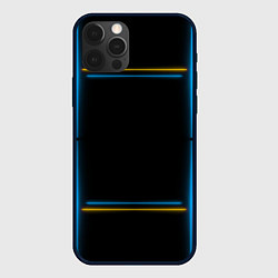 Чехол для iPhone 12 Pro Max Neon yellow light blue, цвет: 3D-черный
